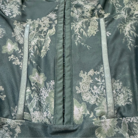 Free People Intimately Small Night Rhythm Corset Bodysuit Top Sage Green Floral - Picture 4 of 9